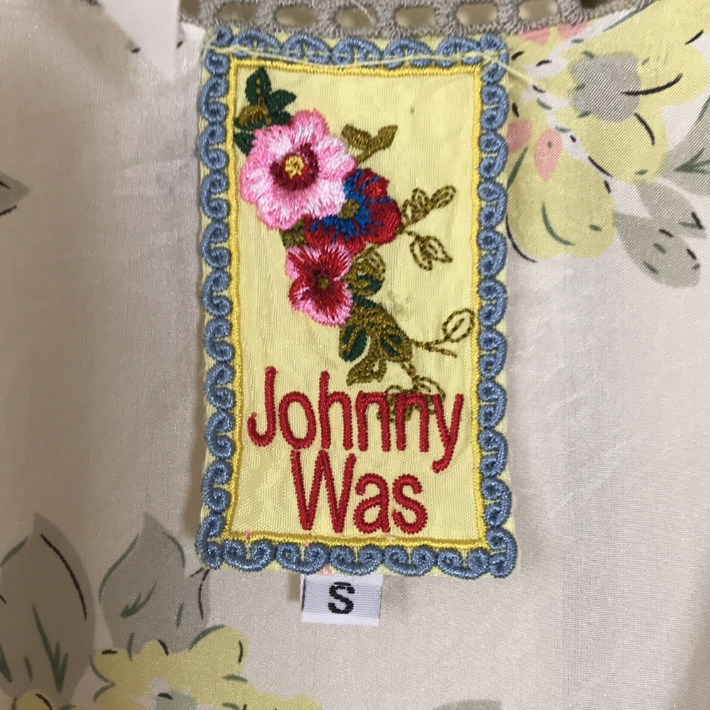 Johnny Was SILK floral blouse top size small - Picture 2 of 6